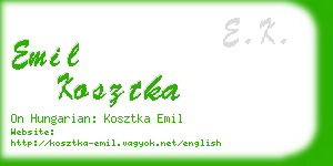 emil kosztka business card